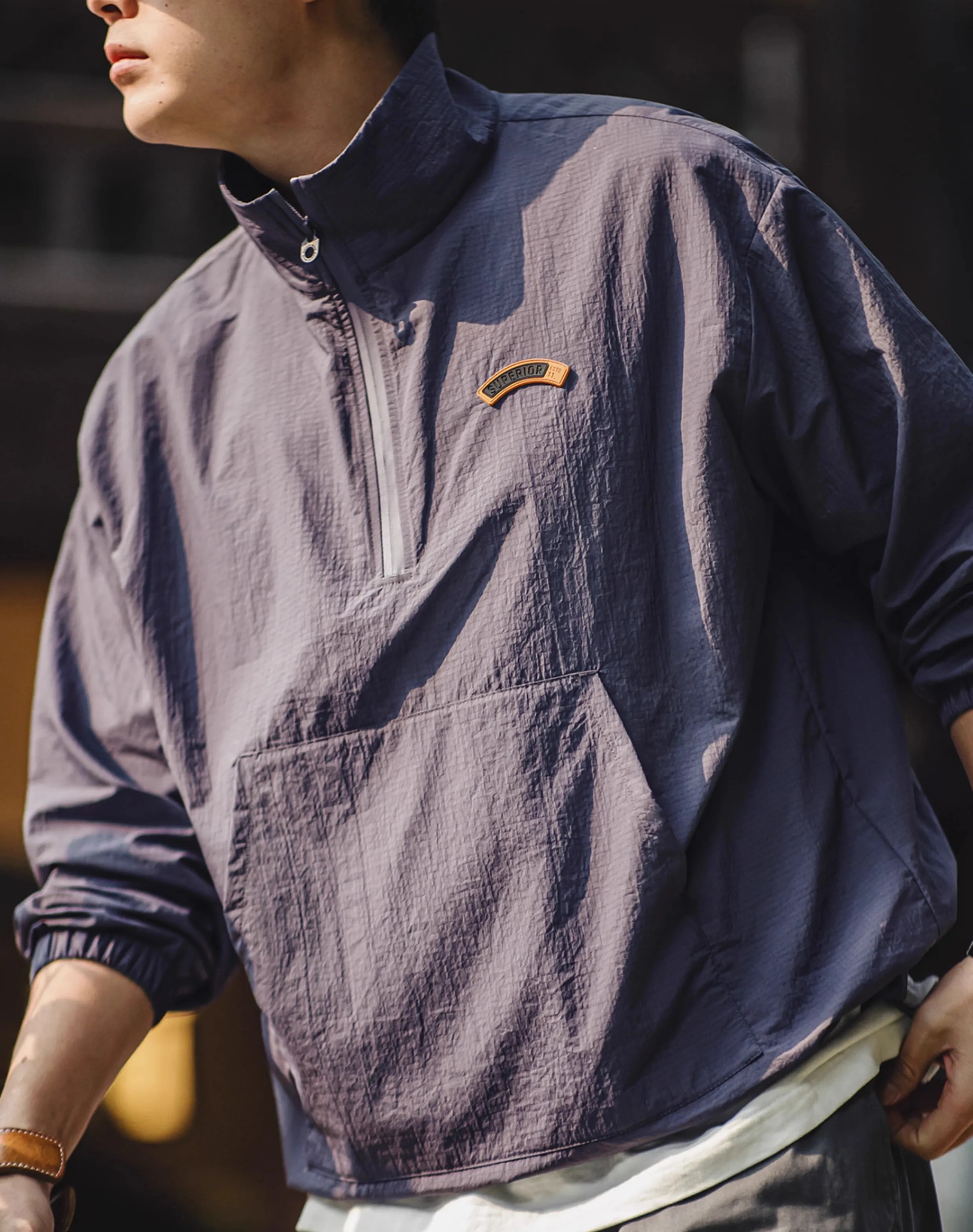 American Retro Workwear Half-Zip Sports Pullover Men's Sweater