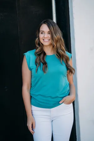 Another Love: Alora Top in Meadow Teal
