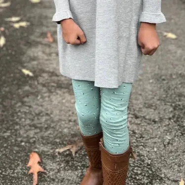 Aqua Floral Kathleen Leggings