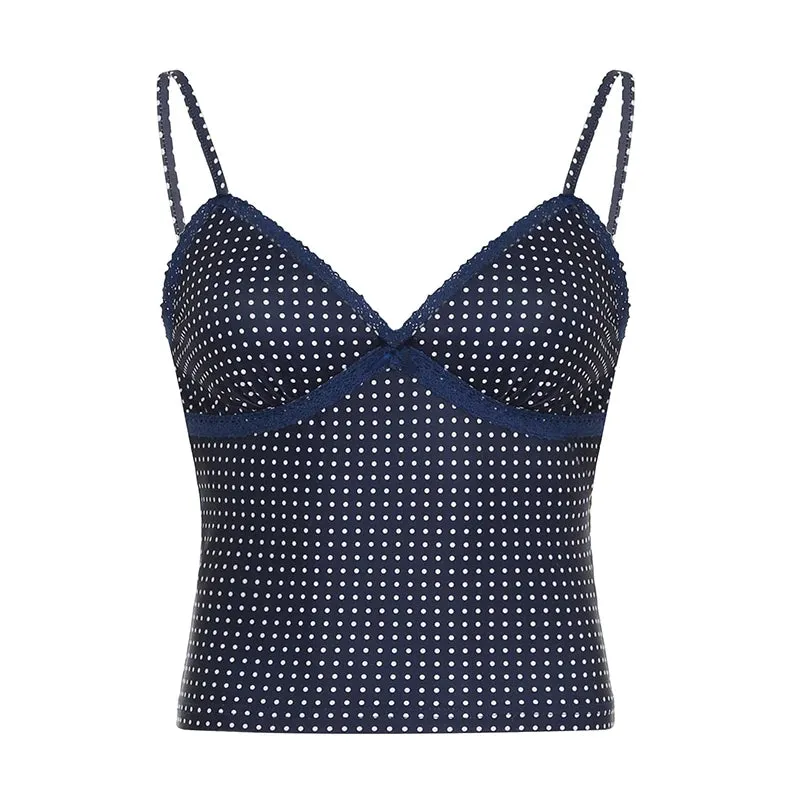 Blue Polka Dot Cami Top