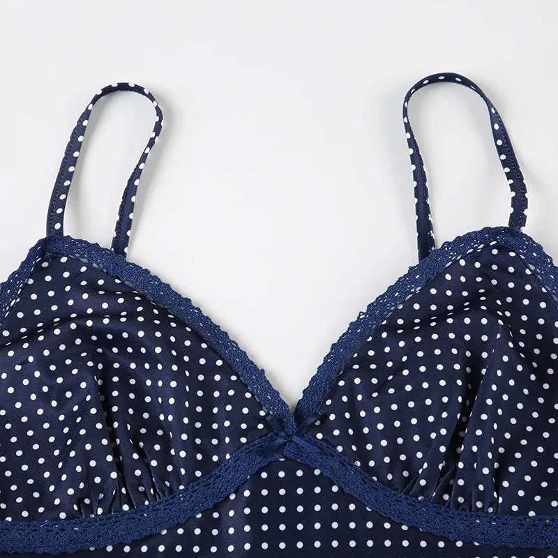 Blue Polka Dot Cami Top