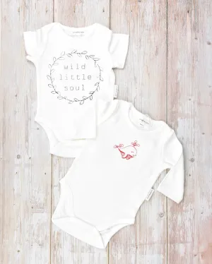 Bodysuits Value Two Pack -  Wild Little Soul with Long Sleeve Little Dolphin