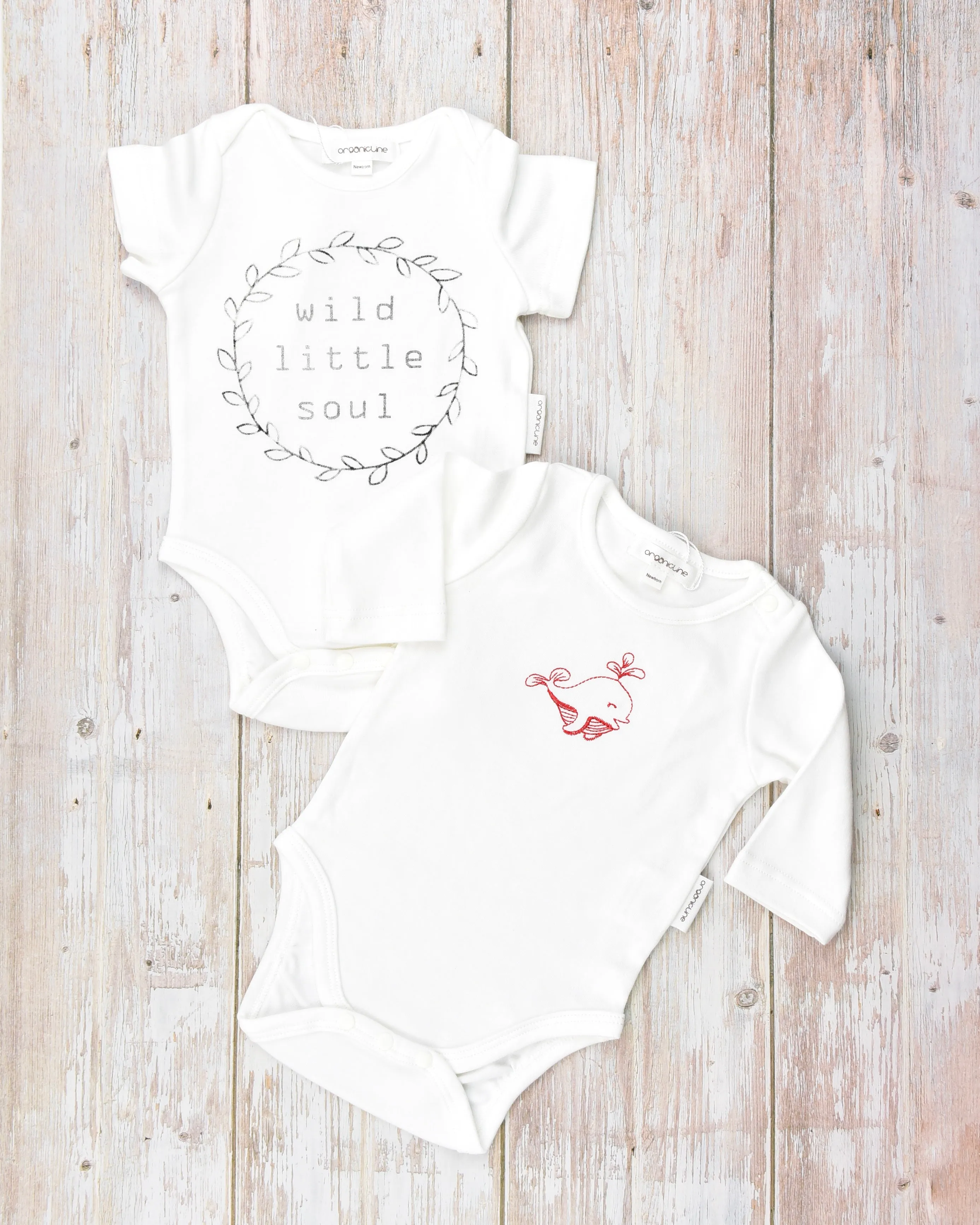 Bodysuits Value Two Pack -  Wild Little Soul with Long Sleeve Little Dolphin