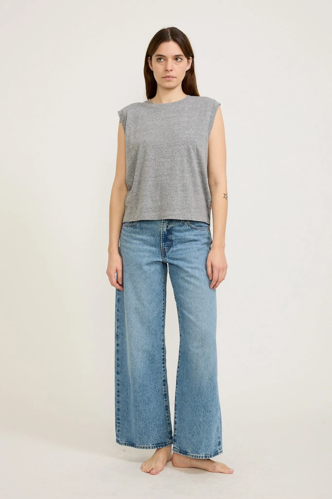 Boxy Tank Triblend Heather Gray
