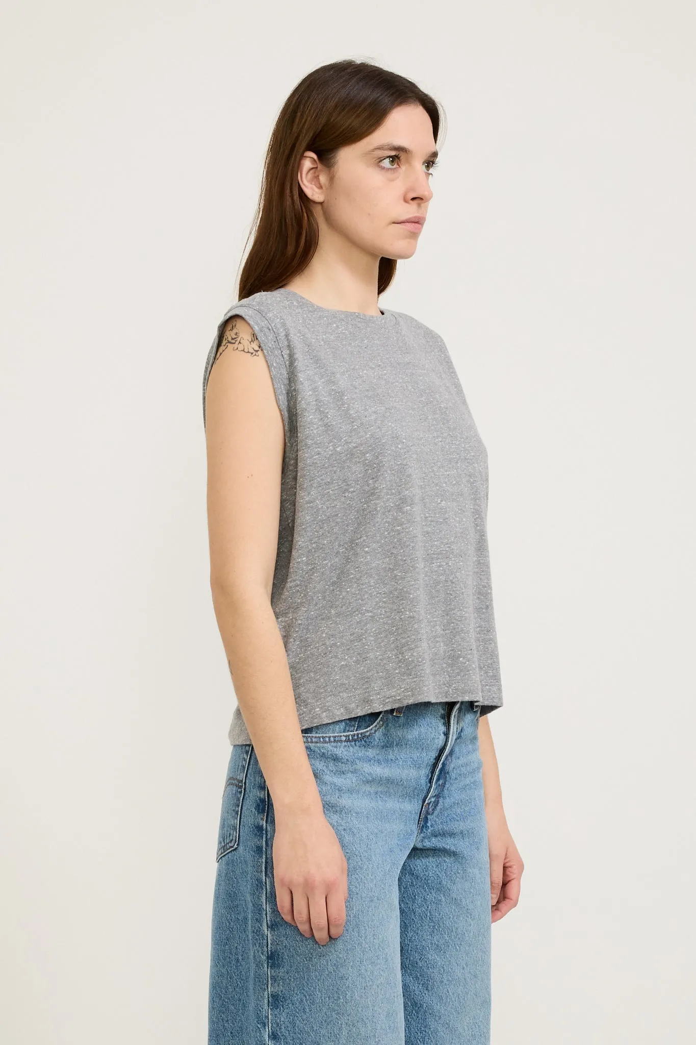 Boxy Tank Triblend Heather Gray