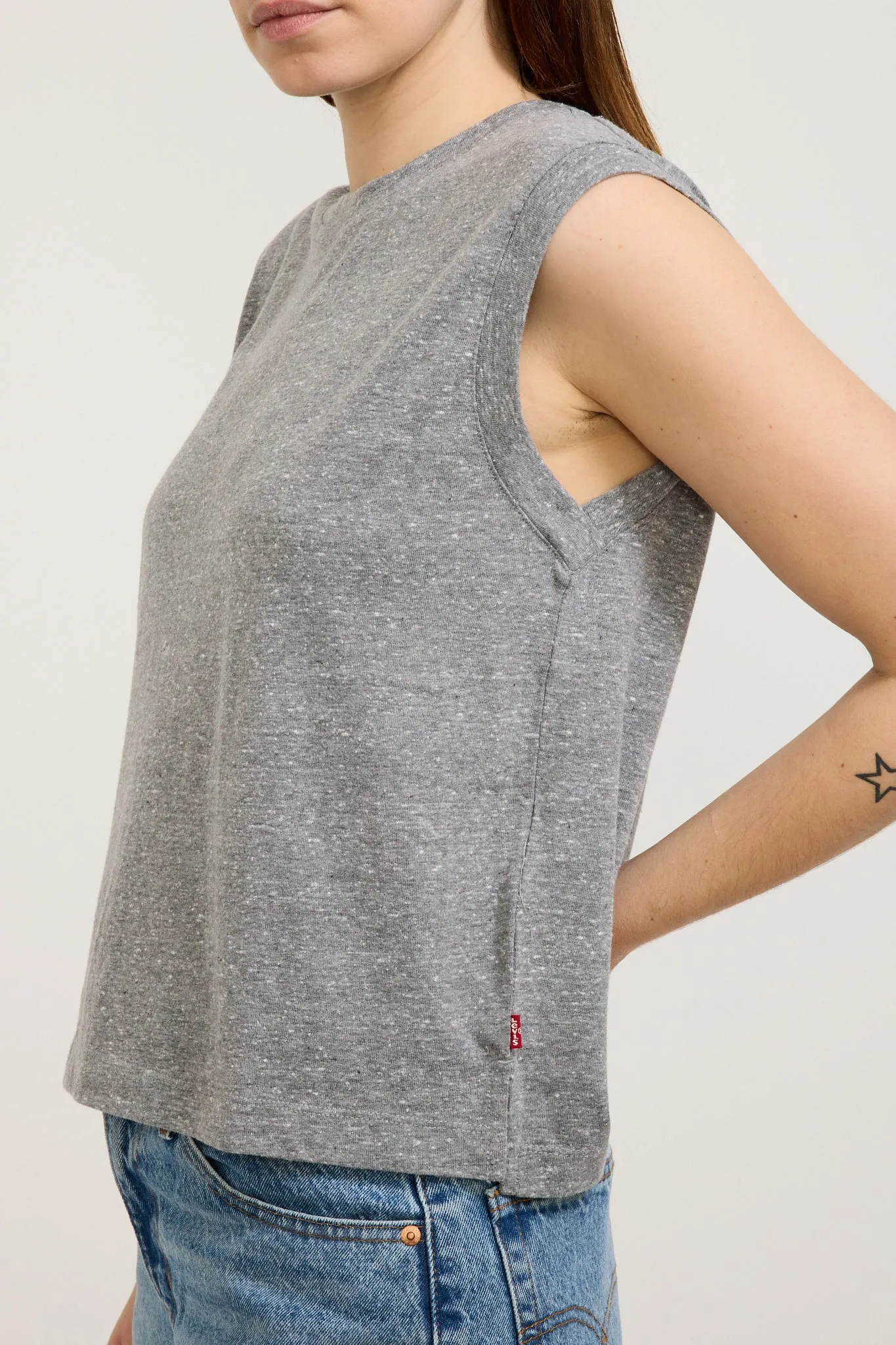Boxy Tank Triblend Heather Gray