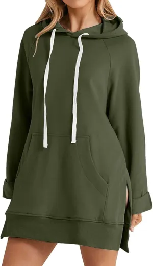 buy again orders my past orders peime Hoodie Dress for Women 2024 Plus Size Casual Long Sleeve Sweatshirt Soft Comfy Oversized Sweater Fashion Fall Winter Warmy Pullover Tops with Pockets