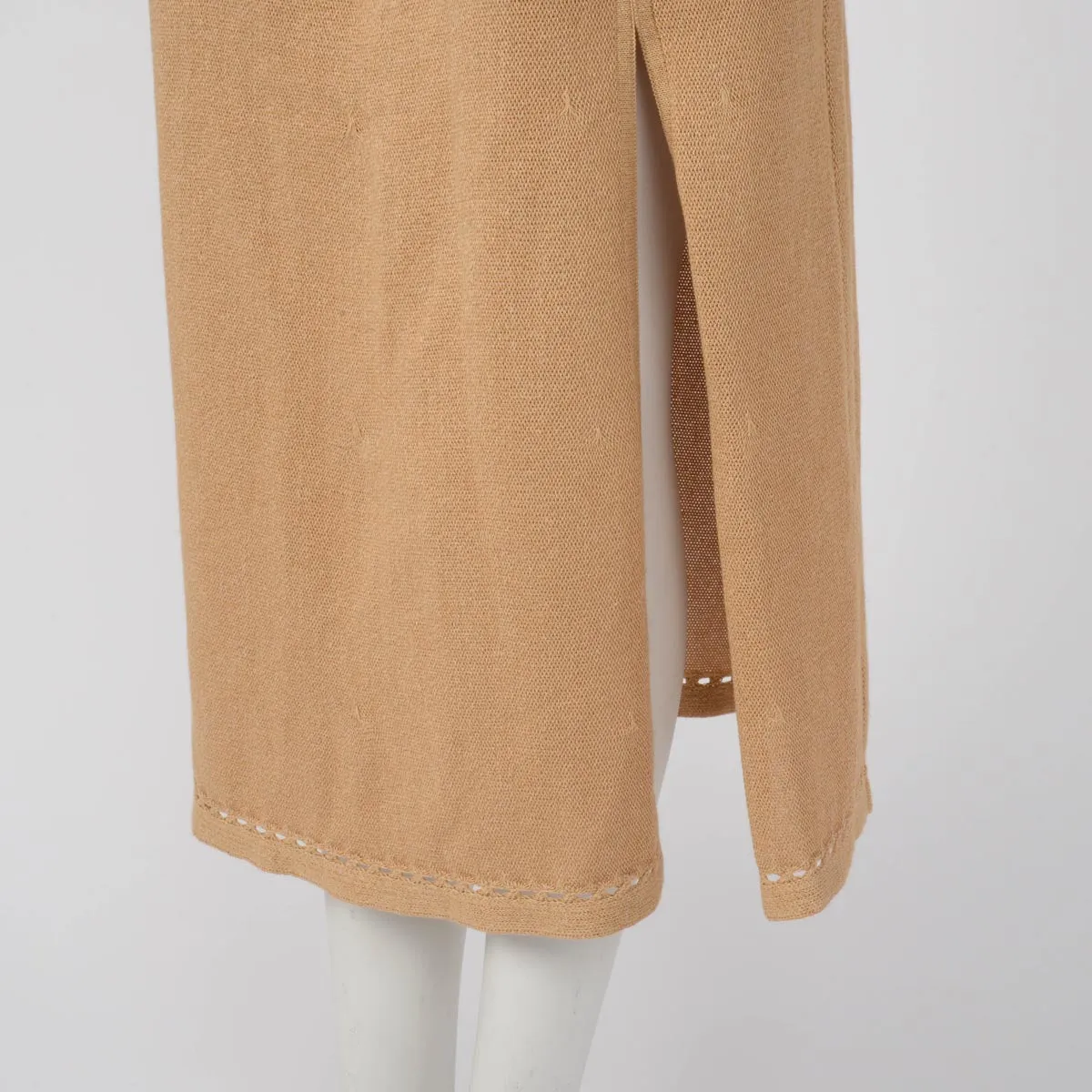 Chanel Natural Knitted CC Midi Skirt FR 42