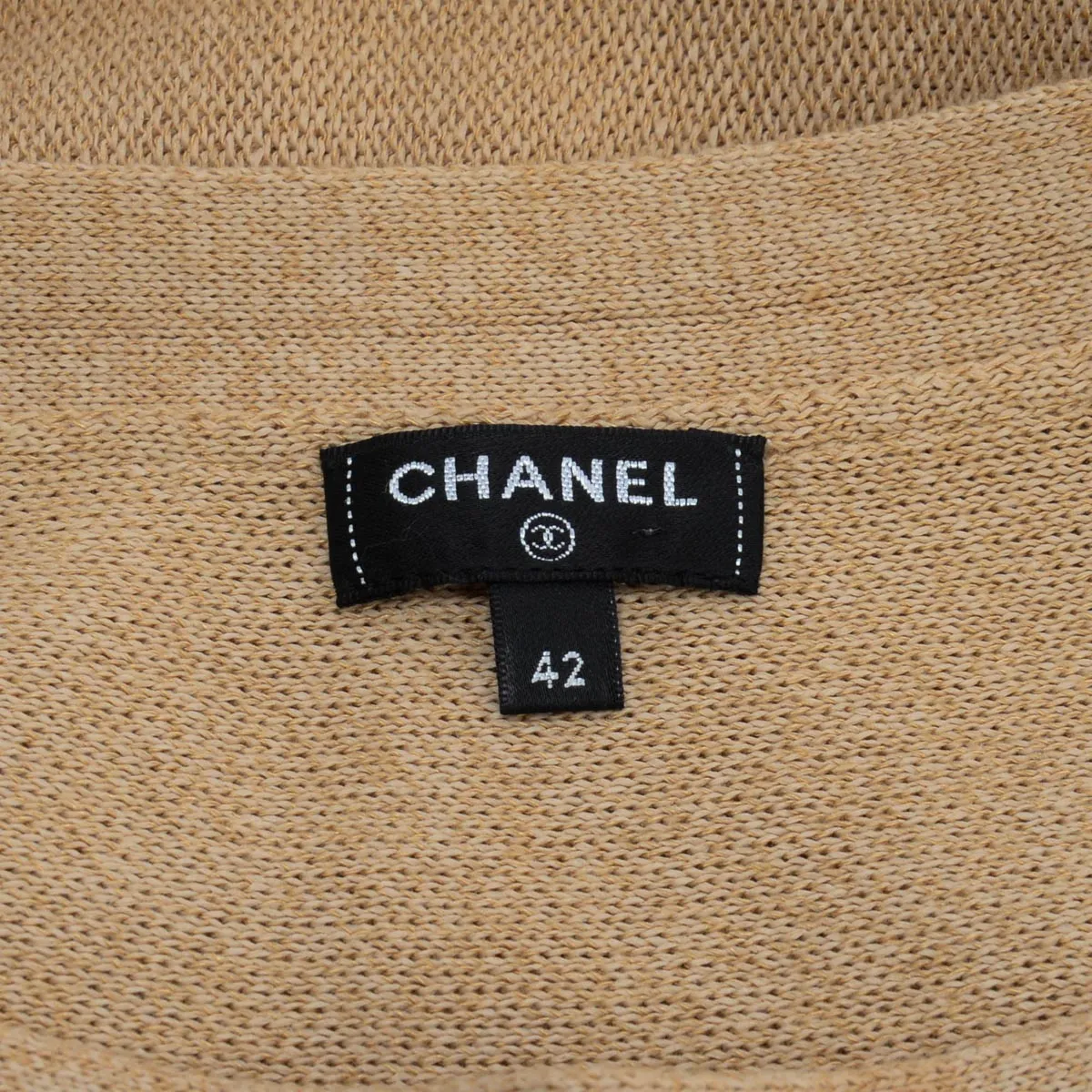Chanel Natural Knitted CC Midi Skirt FR 42