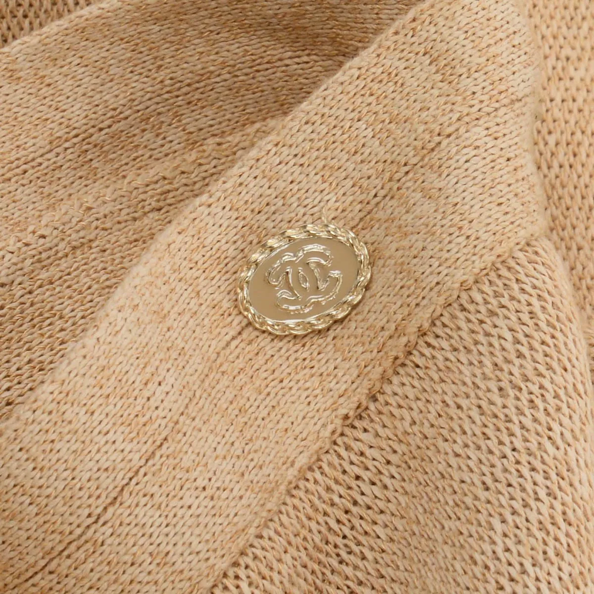 Chanel Natural Knitted CC Midi Skirt FR 42
