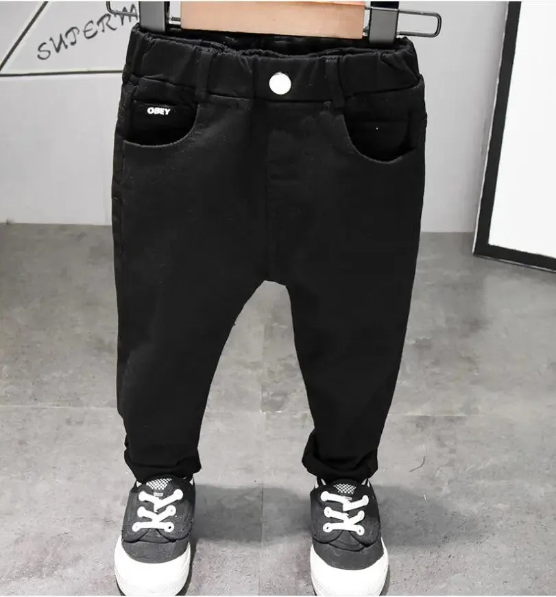Children's pants Chorus Clothing Pure White/Black Students Contest Straight Jeans Baby Boys Comfortable Latin Dance Trousers