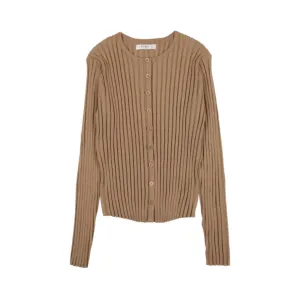 Coco Blanc Oat Ribbed Cardigan