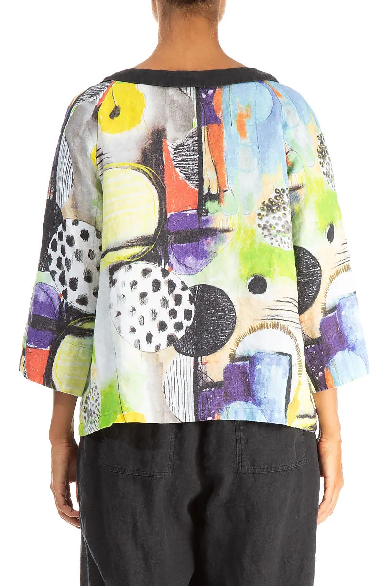 Collar Neck Artmaze Linen Blouse