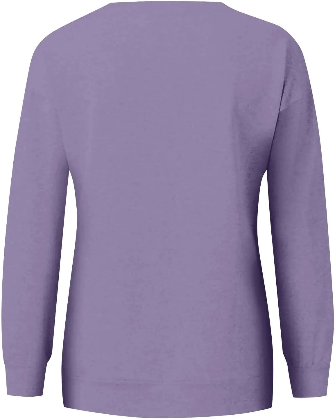 Crew Neck Sweatshirts Women Fleece Long Sleeve Cute Sweatshirts No Hooded Preppy Soft Tunic Hoodie with Pockets