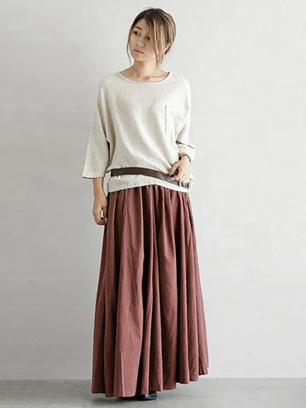 Elegant Split-Joint Color Skirt