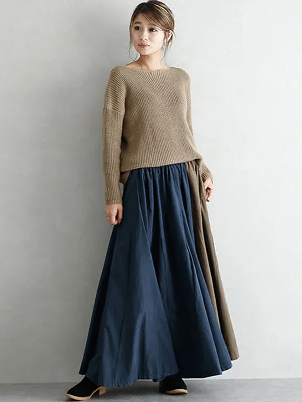 Elegant Split-Joint Color Skirt