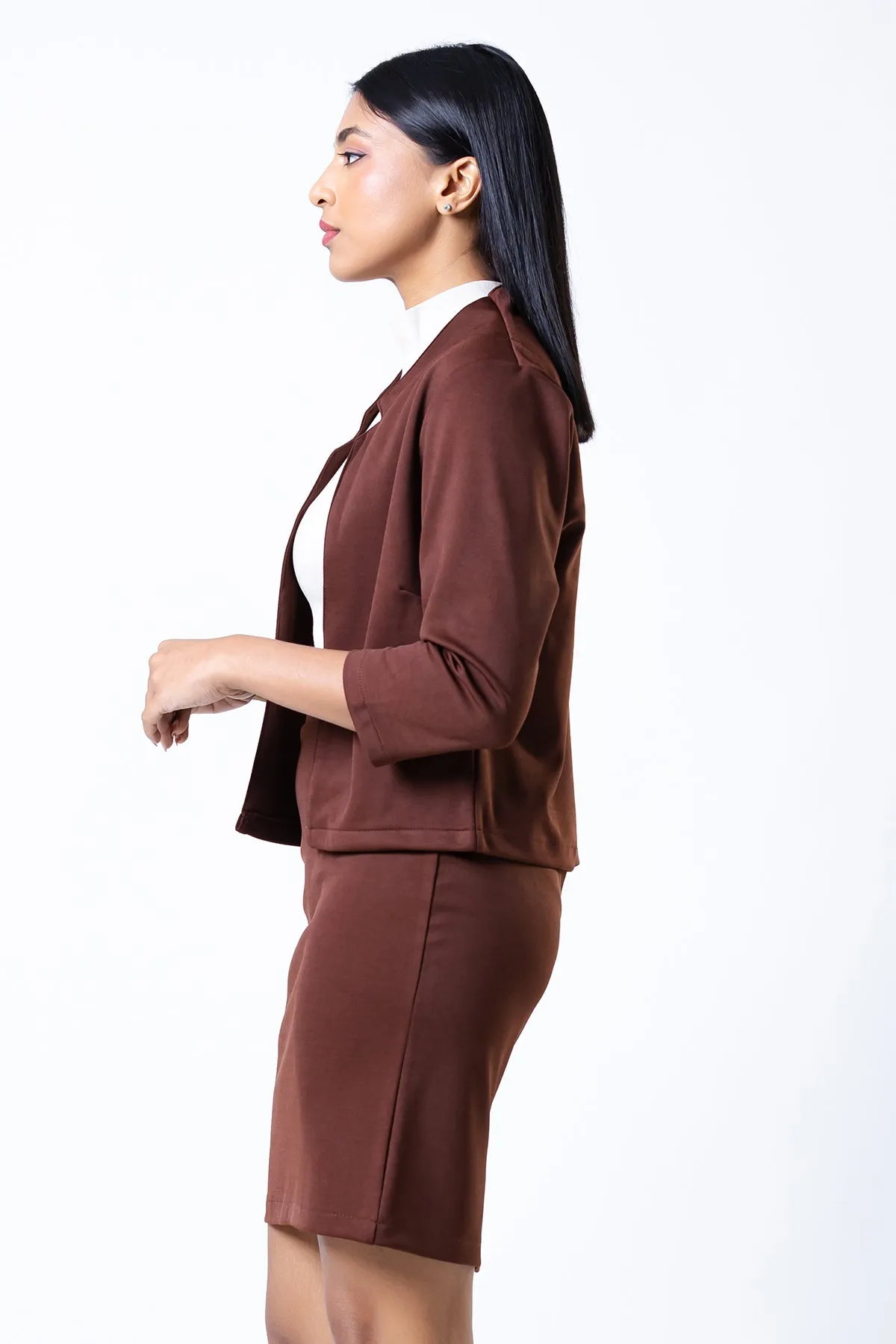 Envogue Women's With Back Slit Plain Office Mini Skirt