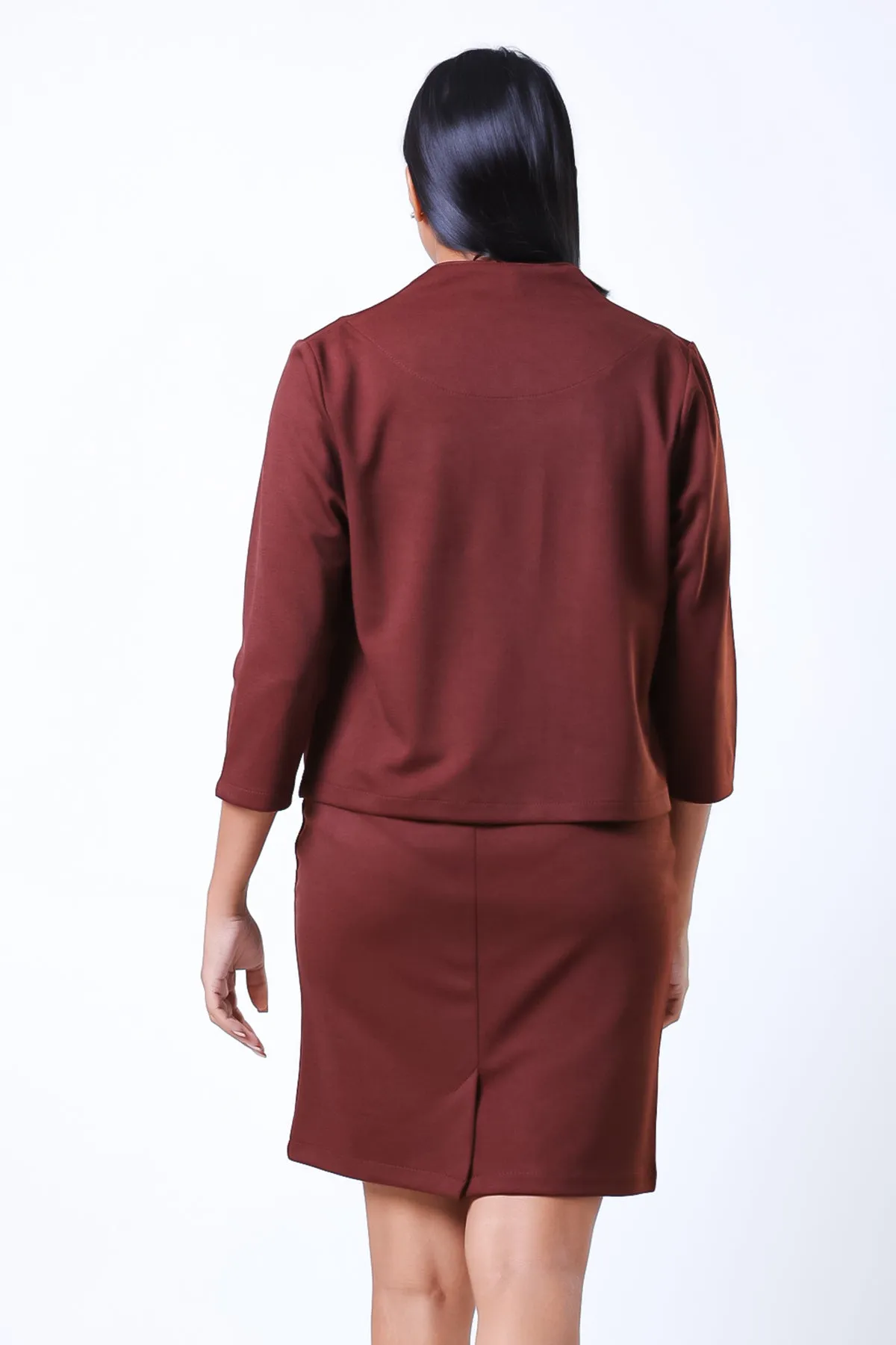 Envogue Women's With Back Slit Plain Office Mini Skirt