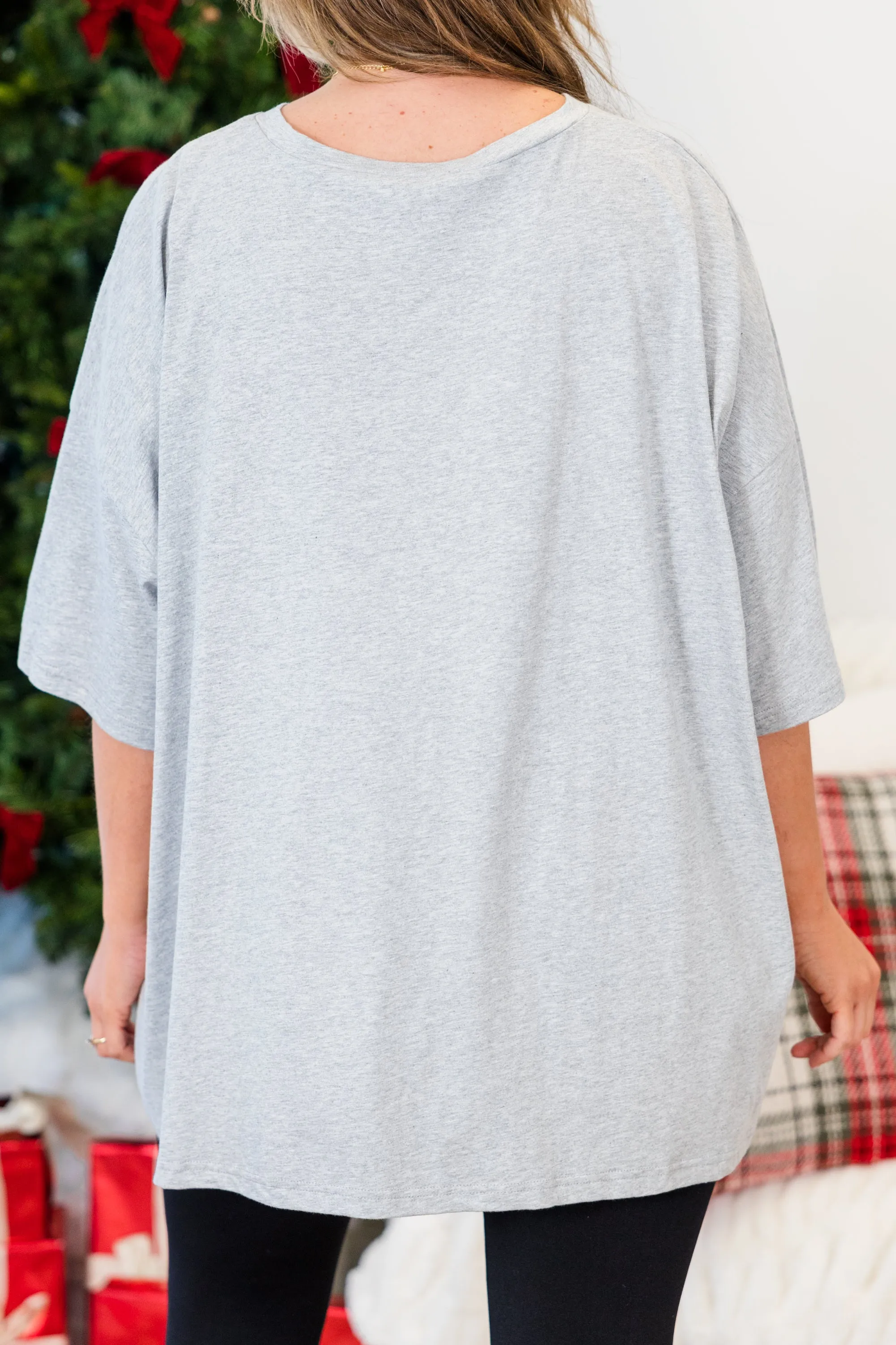 Farm Fresh Christmas Tree Boyfriend Tee, Heather Gray