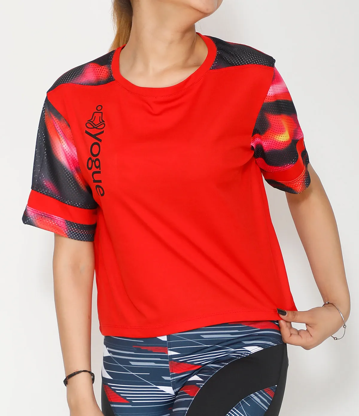 Fire-mesh Crop Top