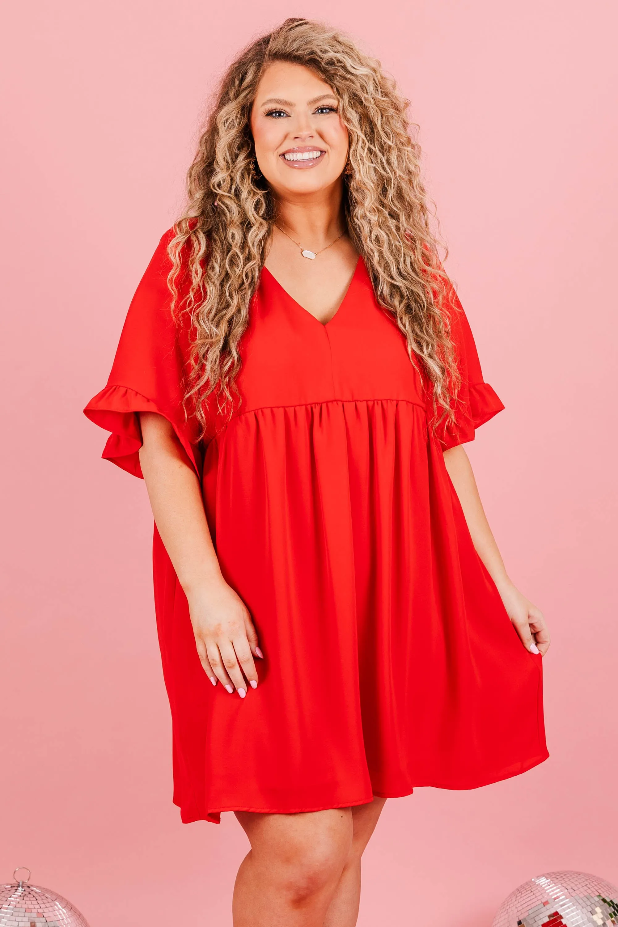 Flow My Own Way Dress, Red