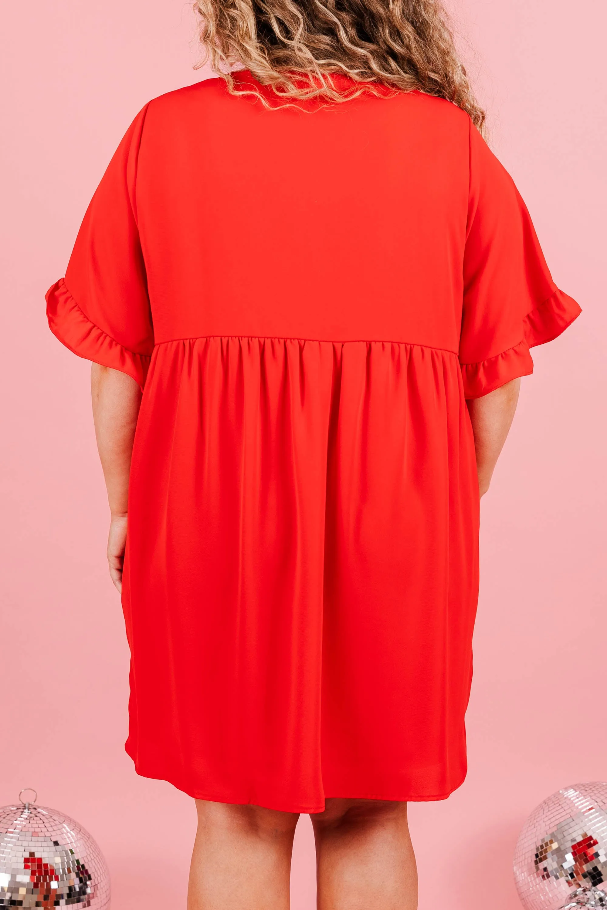 Flow My Own Way Dress, Red