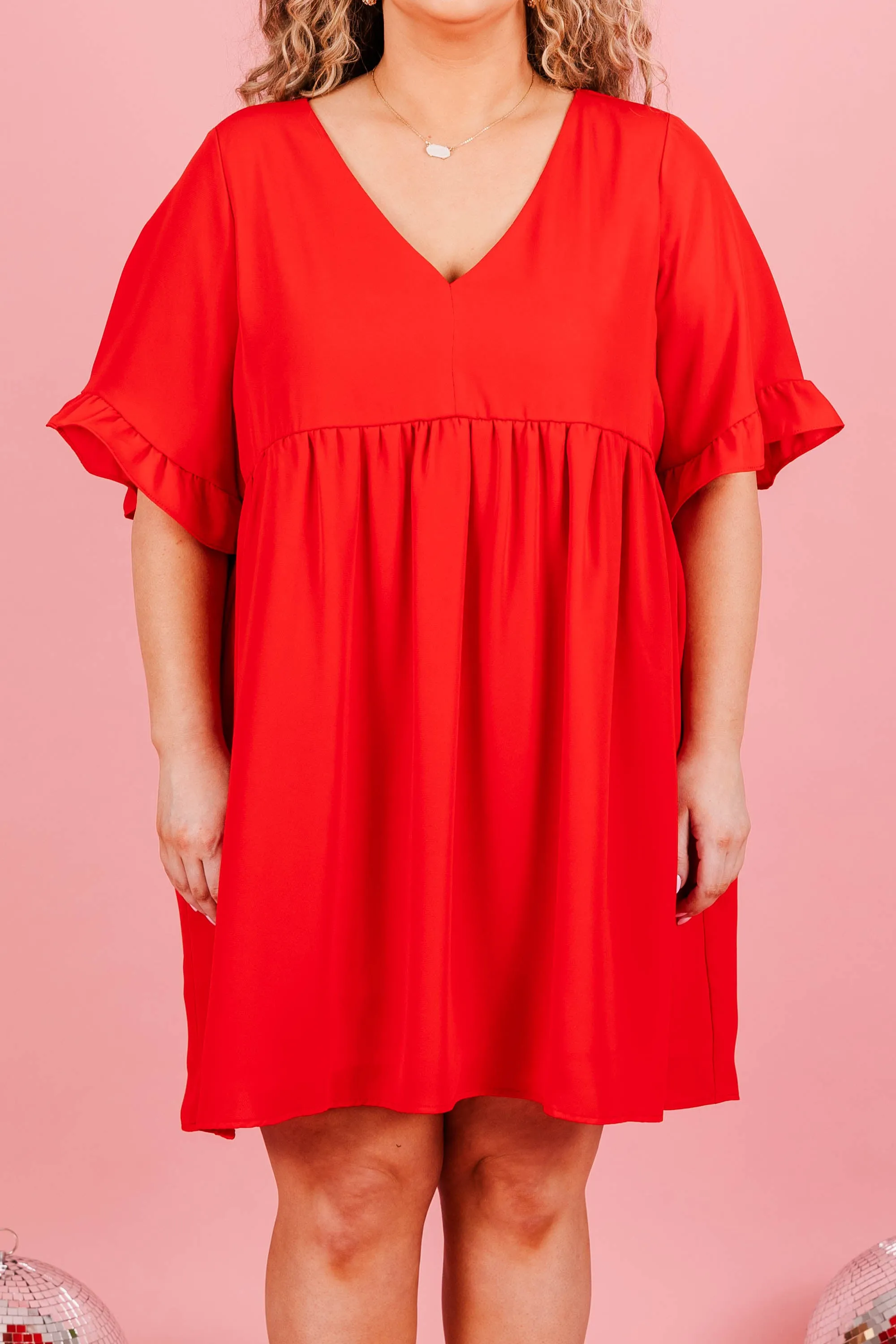Flow My Own Way Dress, Red