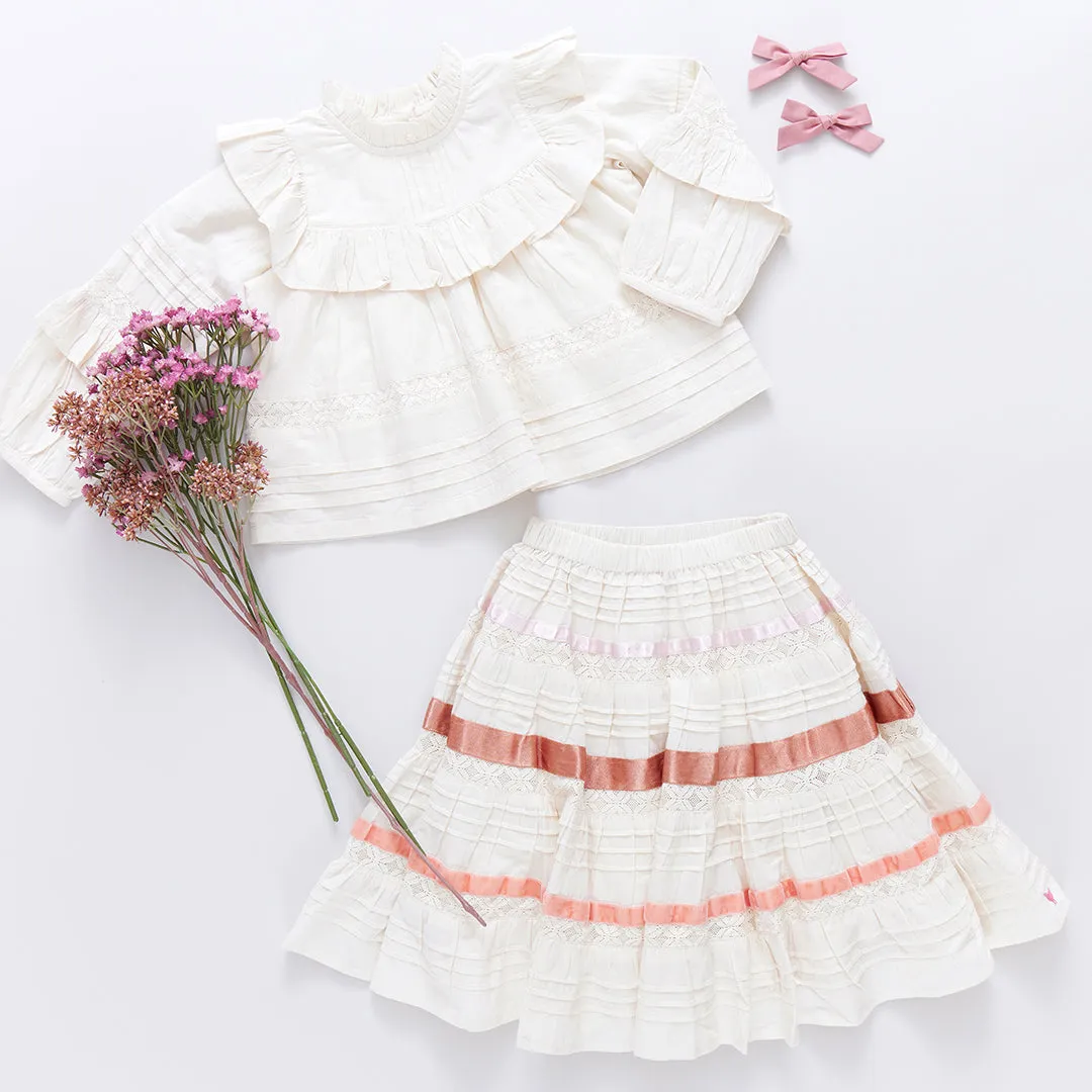 Girls Lorin Skirt - Antique White