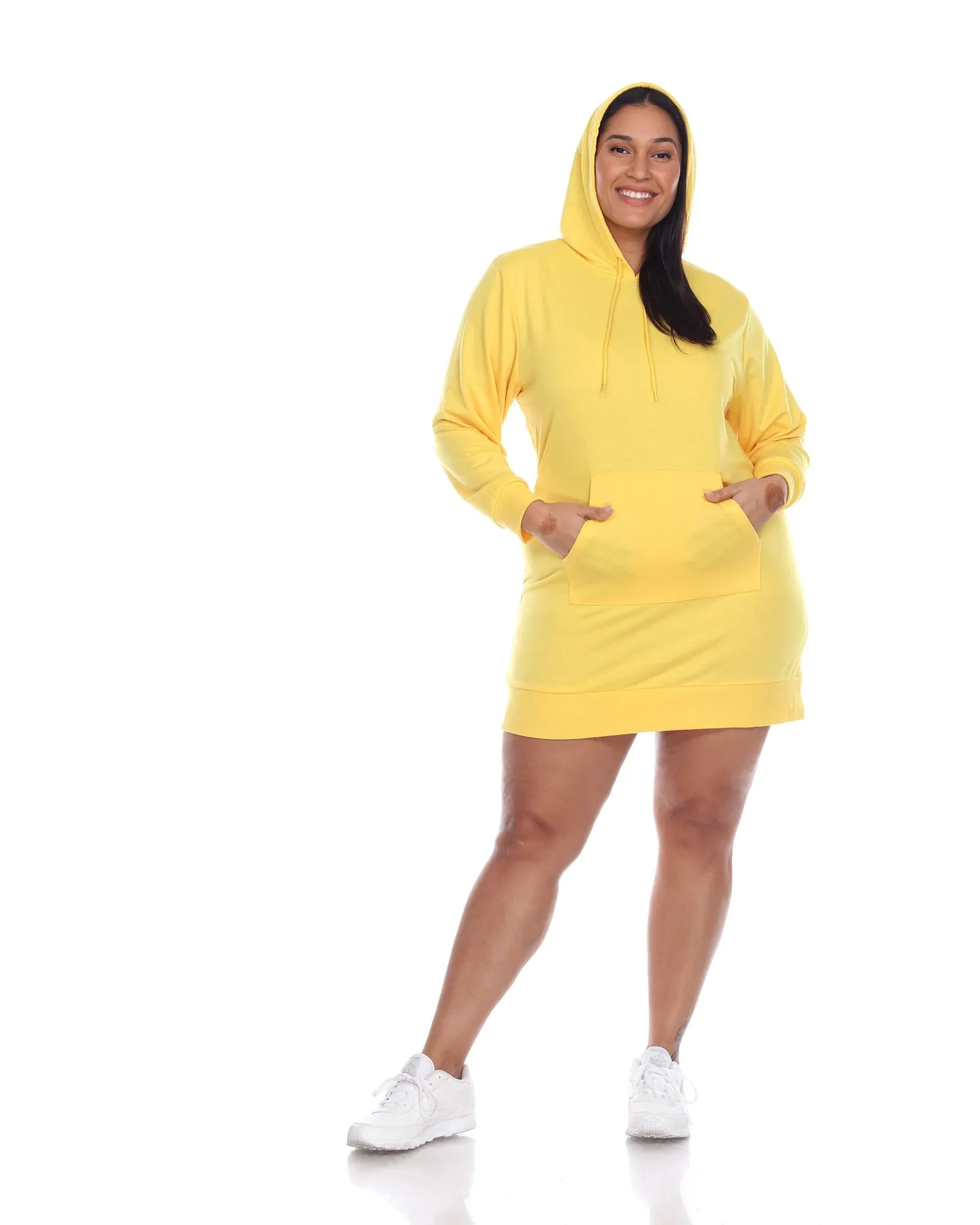 Hoodie Sweatshirt Dress | Yellow