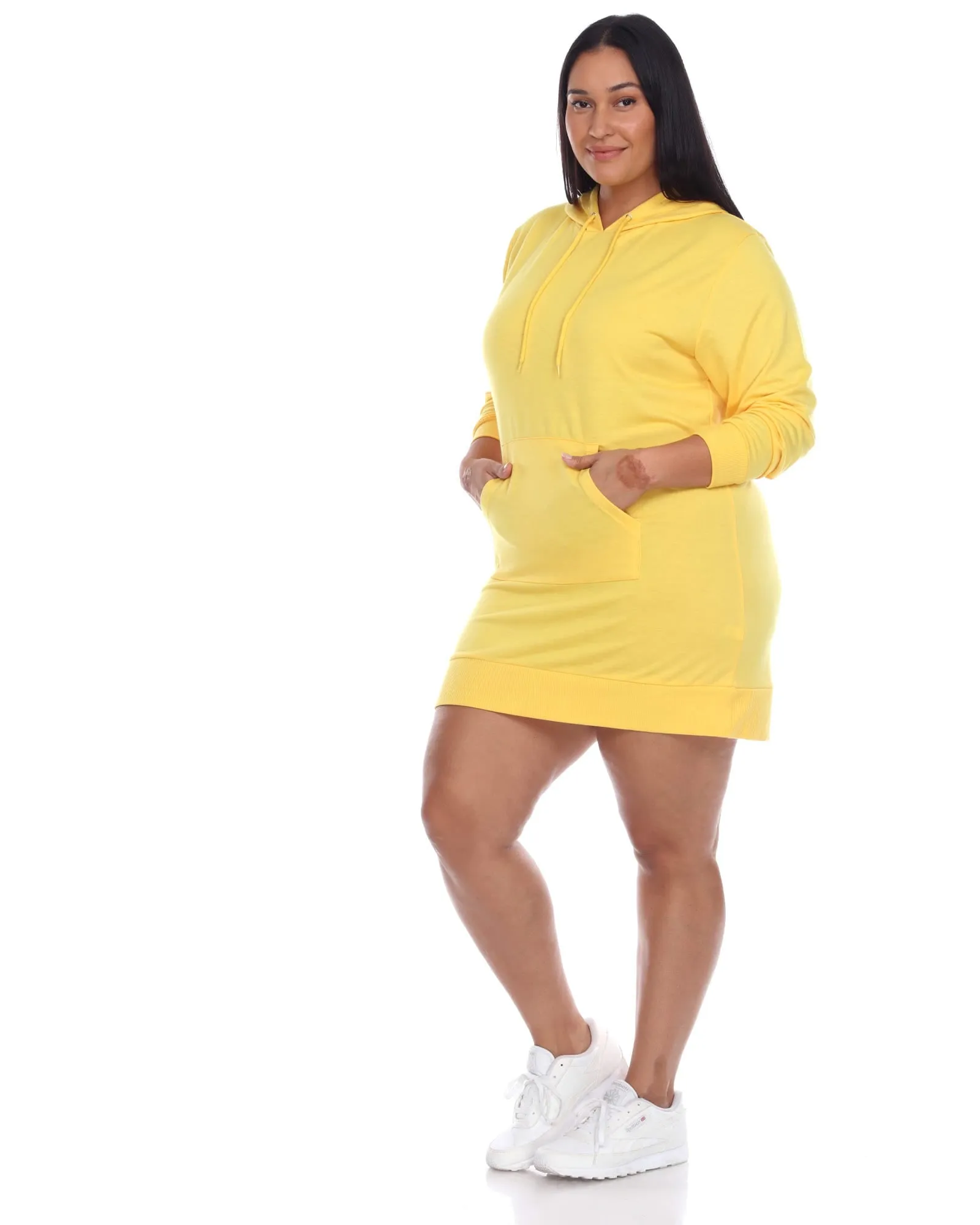 Hoodie Sweatshirt Dress | Yellow