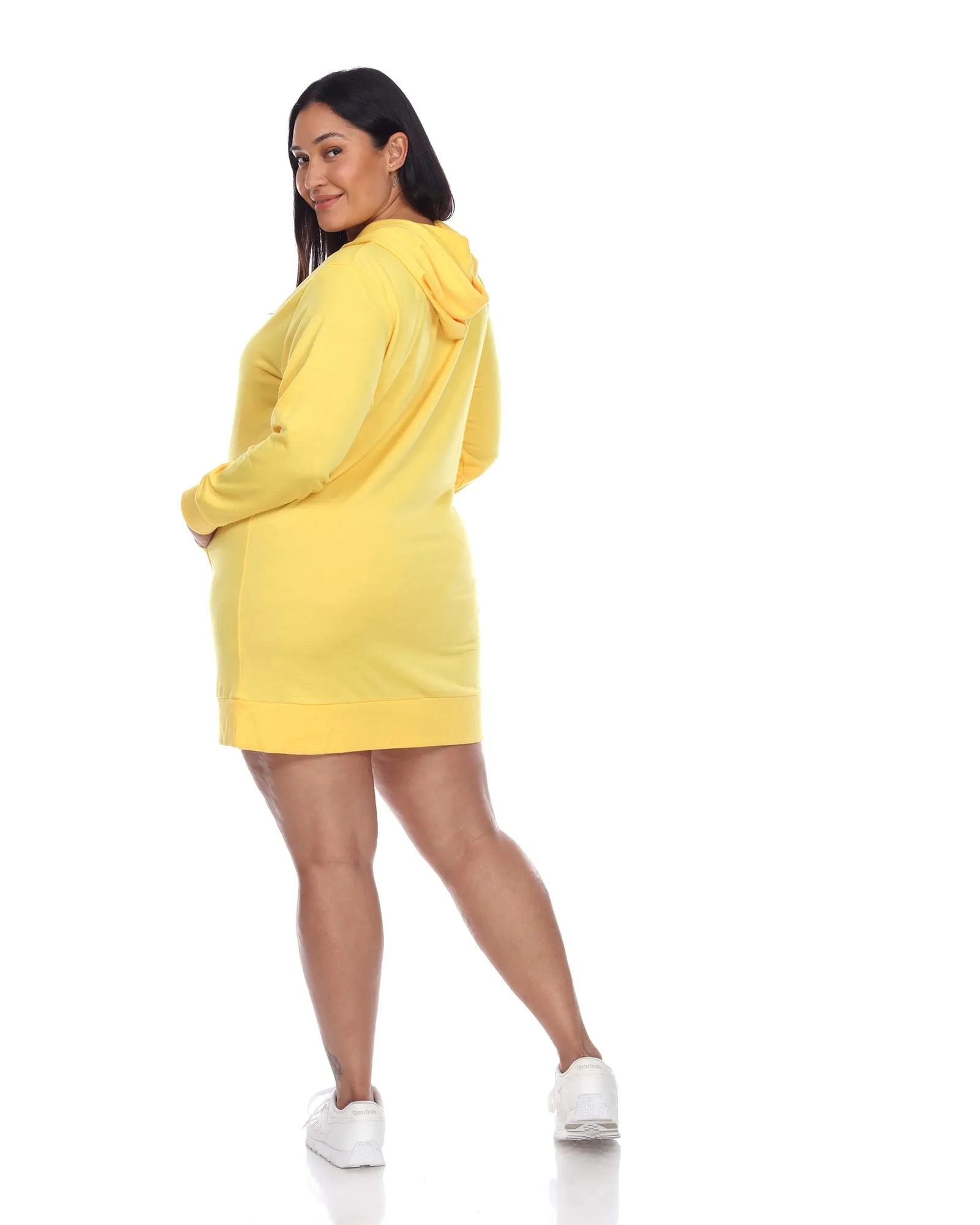 Hoodie Sweatshirt Dress | Yellow