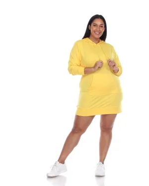 Hoodie Sweatshirt Dress | Yellow