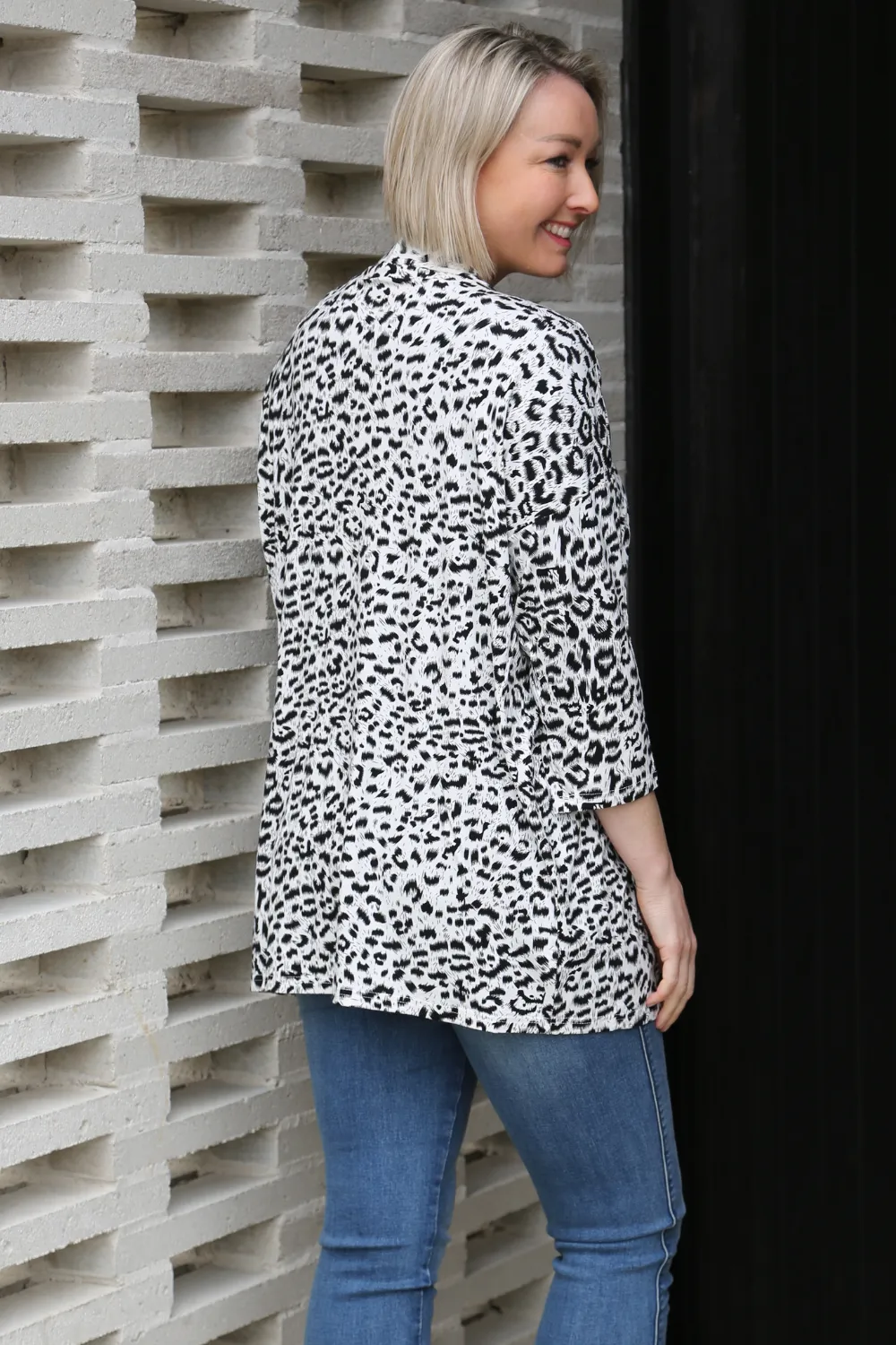 LEONIE Snow Leopard Bamboo Cardigan