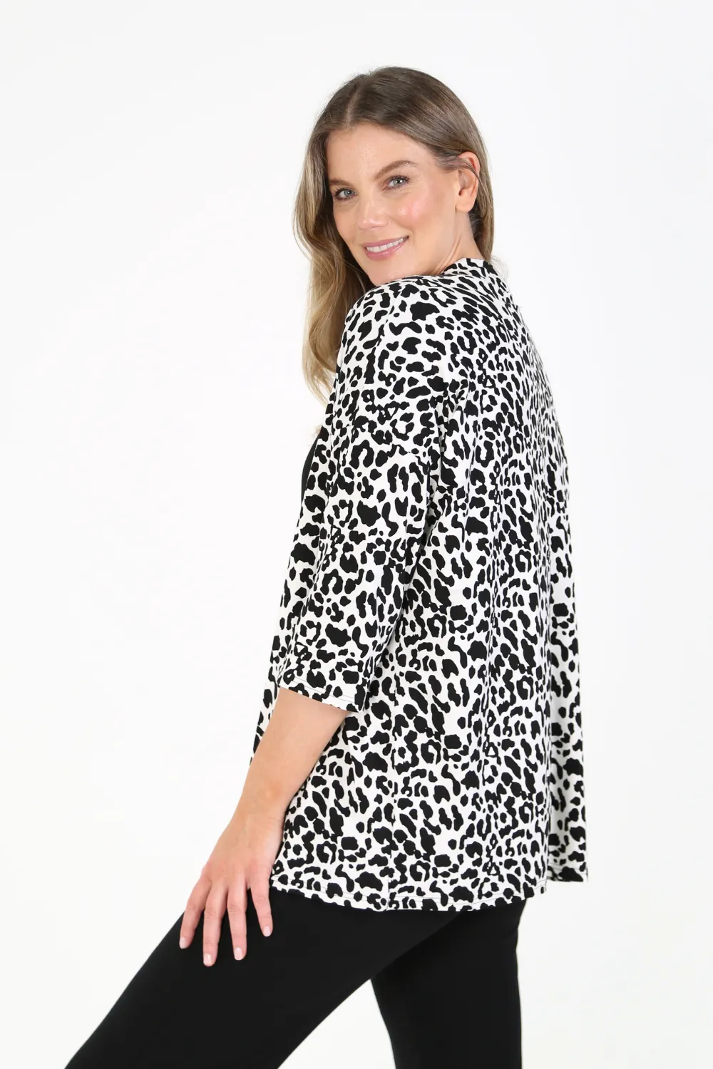 LEONIE Snow Leopard Bamboo Cardigan