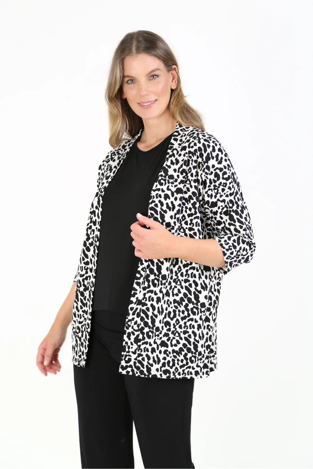 LEONIE Snow Leopard Bamboo Cardigan