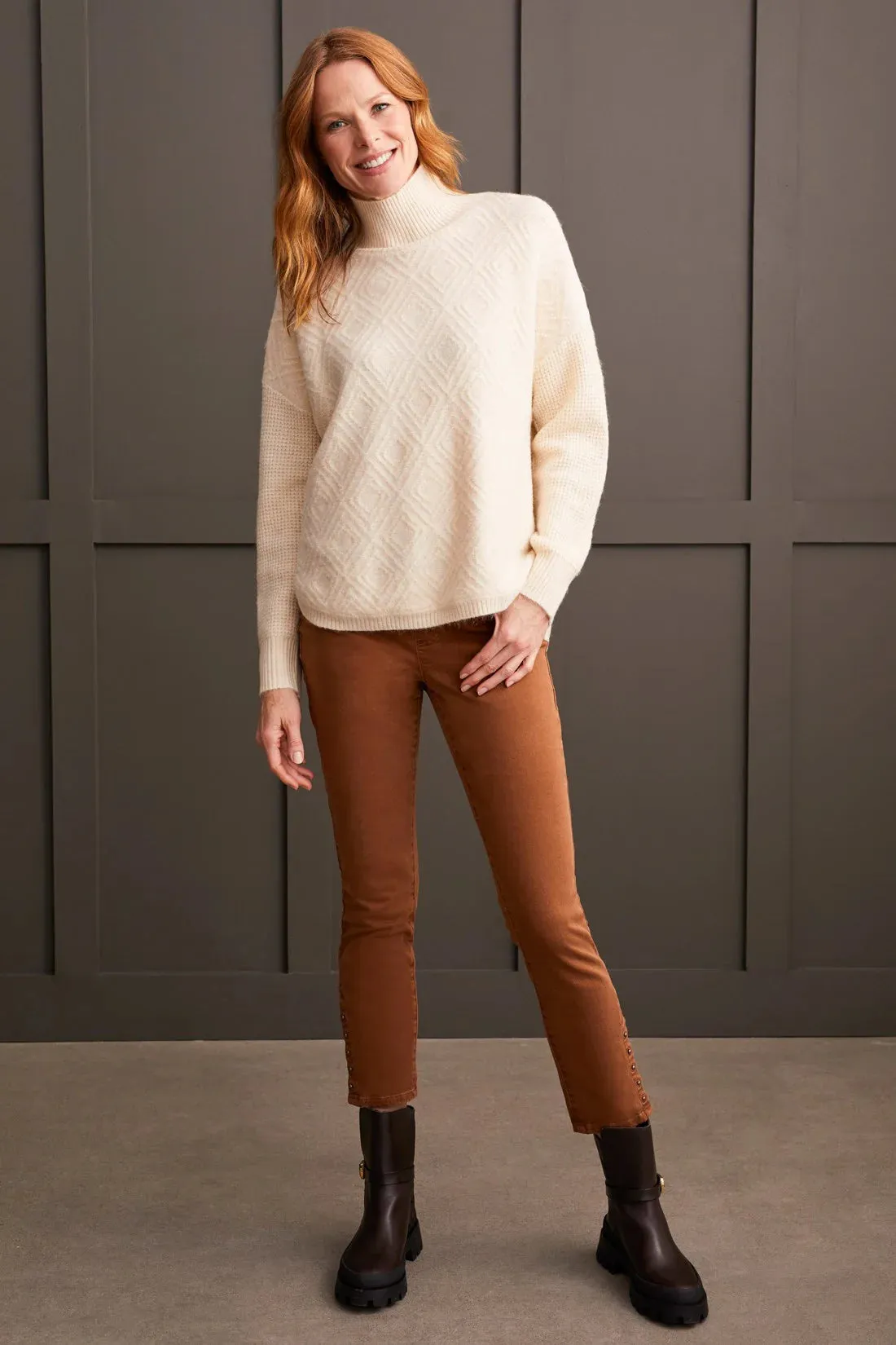 Long Sleeve Mock Neck Sweater [Moonstone-1528O]