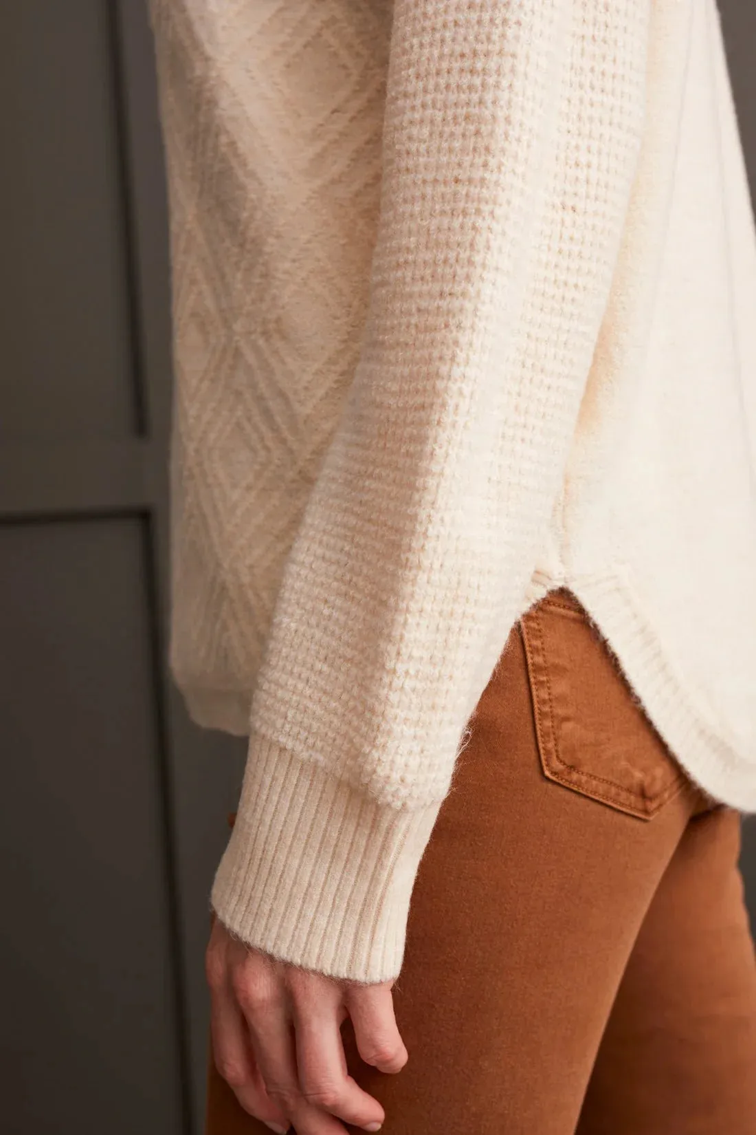 Long Sleeve Mock Neck Sweater [Moonstone-1528O]