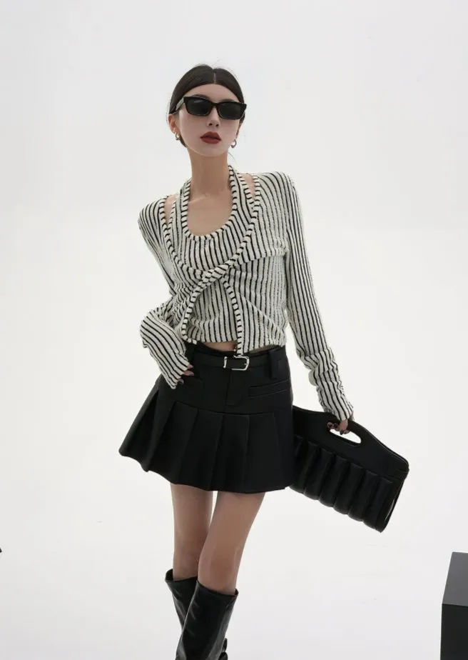 LUTHER NECK PULLOVER STRIPED TOPS