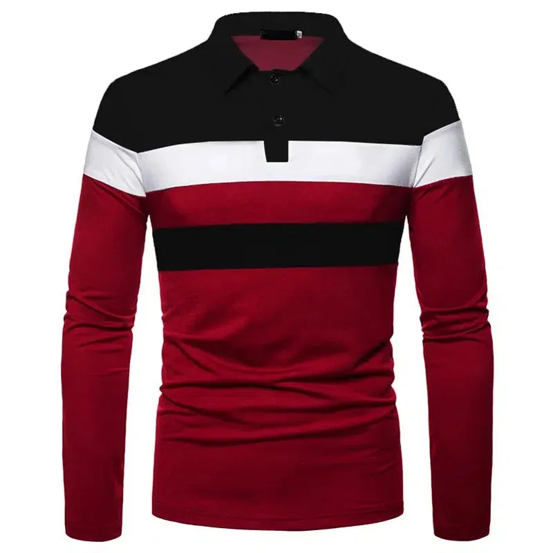 Men's Fashion  Long Sleeve Polo Shirt