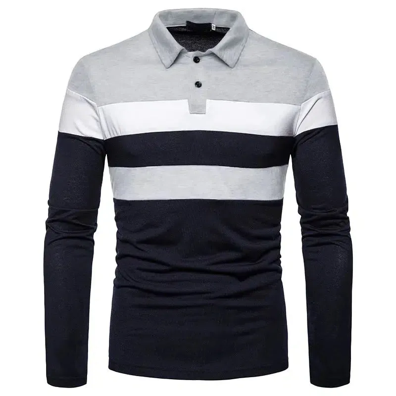 Men's Fashion  Long Sleeve Polo Shirt