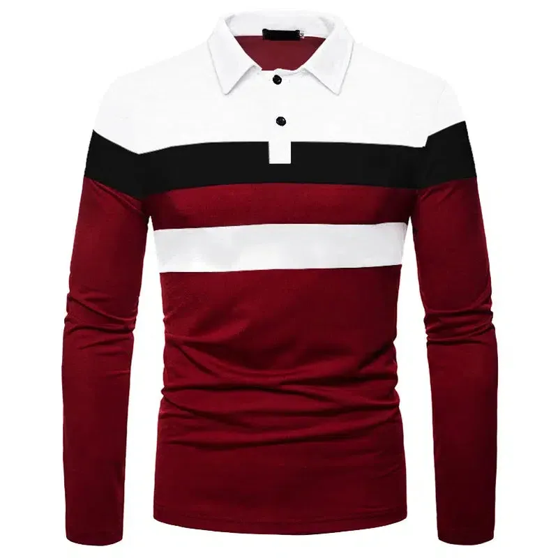Men's Fashion  Long Sleeve Polo Shirt