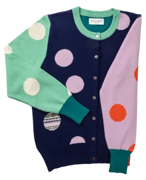 NEW Eribe Melrose Crew Cardigan - Navy Dot