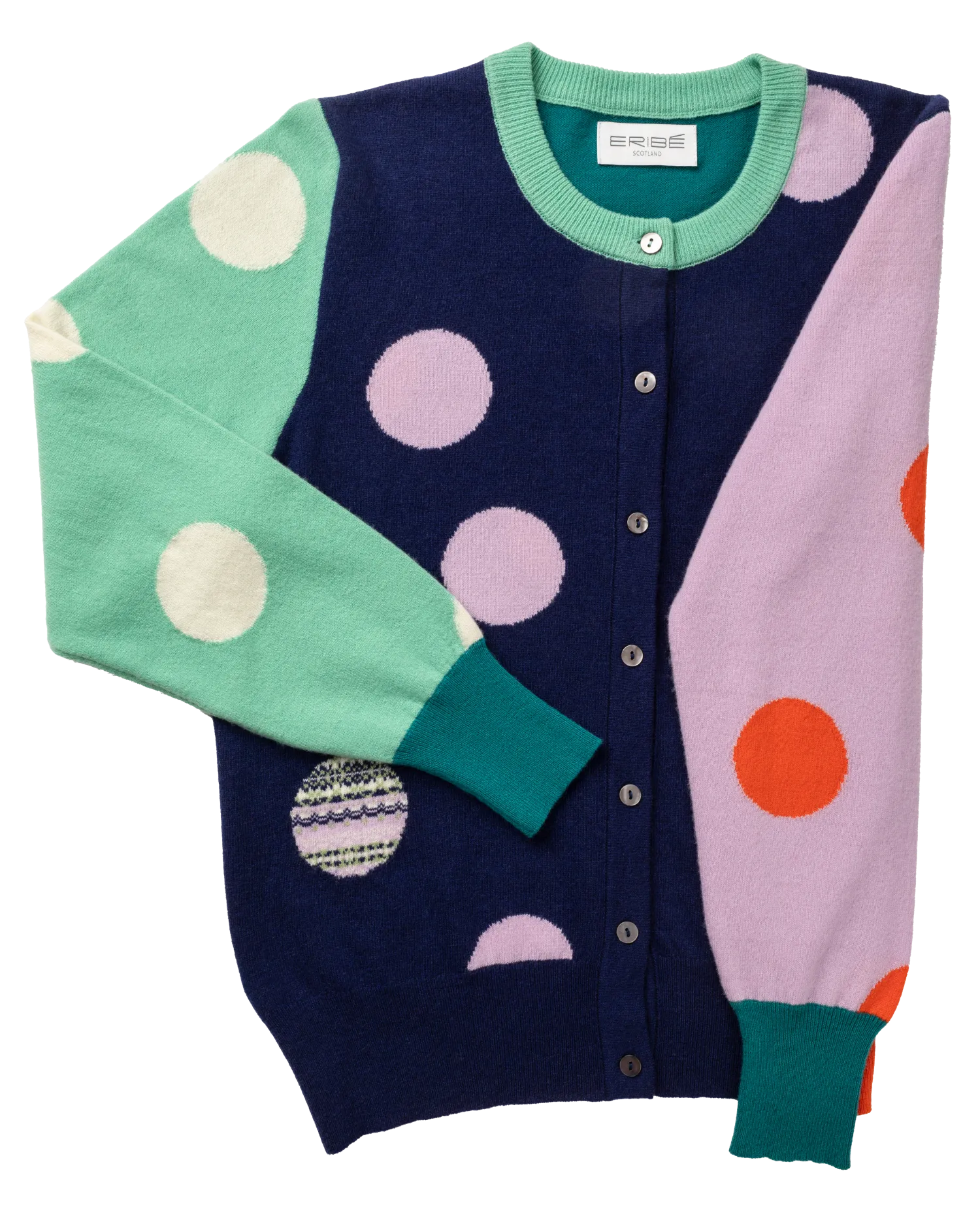 NEW Eribe Melrose Crew Cardigan - Navy Dot
