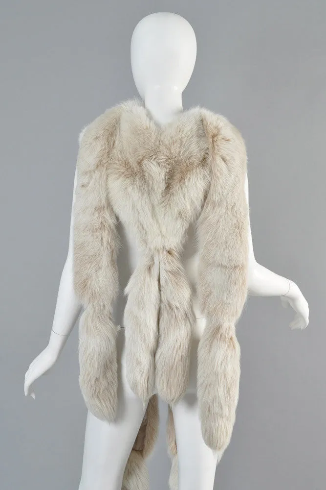 Oscar de la Renta Blush Fox Tail Fur Wrap
