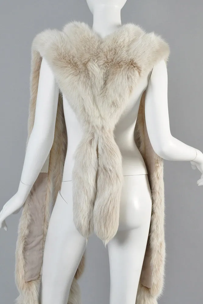 Oscar de la Renta Blush Fox Tail Fur Wrap
