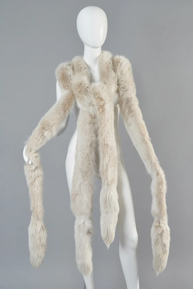 Oscar de la Renta Blush Fox Tail Fur Wrap