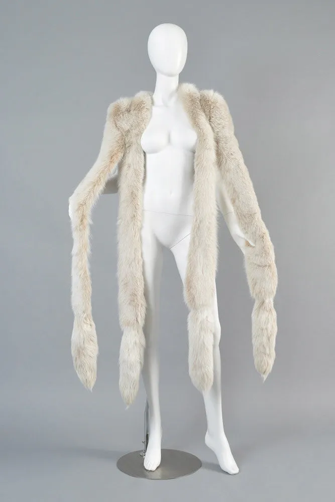 Oscar de la Renta Blush Fox Tail Fur Wrap