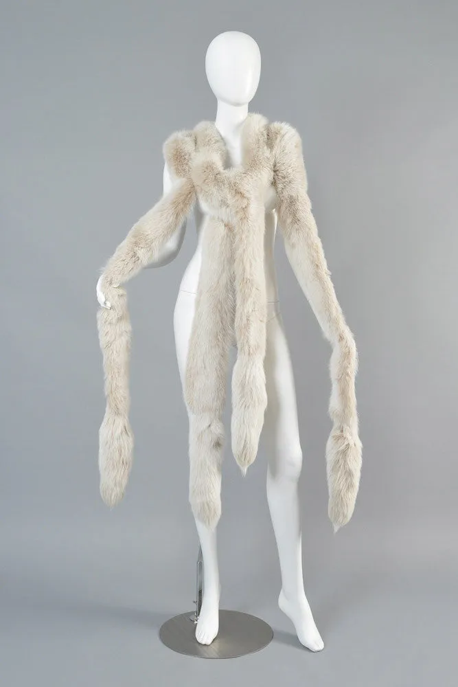 Oscar de la Renta Blush Fox Tail Fur Wrap