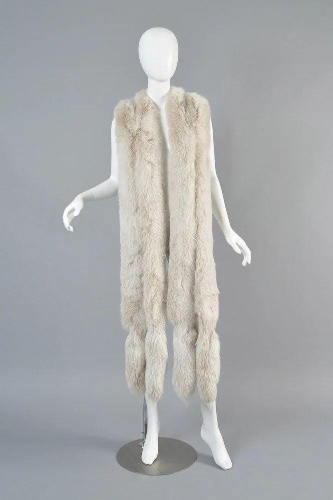 Oscar de la Renta Blush Fox Tail Fur Wrap
