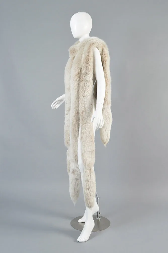 Oscar de la Renta Blush Fox Tail Fur Wrap